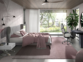 Кровать 7160/GC1801 из светло-серой ткани 180x200