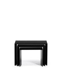 Набор из 3-х черных столиков Litto из МДФ,  60 x 40 / 51 x 36 / 42 x 31 см