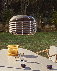 Абажур Garoina для уличного светильника из искусственного бежевого ротанга, 50 см