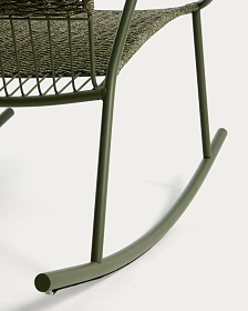 Уличное кресло-качалка Atrani из оцинкованной стали и зеленой веревки