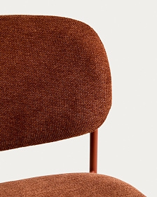 Полубарный стул Meli из терракотовой синели с металлическими ножками, 65 см