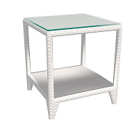 Приставной столик Malta SUPER WHITE накладное стекло