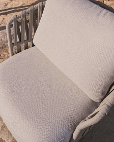 Уличное кресло Osani из алюминия цвета экрю и веревки цвета таупе