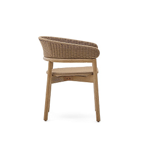 Стул Arinella из акации с натуральной отделкой и бежевой веревкой