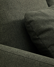 Трехместный диван-кровать Laira из темно-зеленого шенилла 218 см