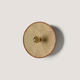 Настенный светильник Hada хром/светлый плетеный материал / серо-коричневая окантовка, 50 см