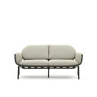 Уличный 2-местный диван Joncols с бежевой обивкой и серым алюминием 164 см