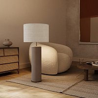 Настольная лампа Amec NAC139 золотой металл + абажур 1251