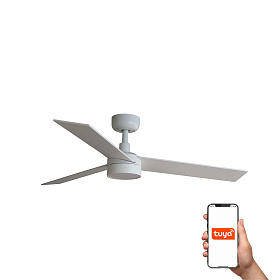 Потолочный вентилятор RUDDER S Ш1060 белый/ясень 3P LED 18W DIM TUYA