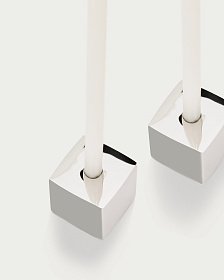 Набор из 4 подсвечников Acadia из нержавеющей стали с серебряной отделкой