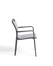 Уличный стул Luri из графитового алюминия и серого текстиля