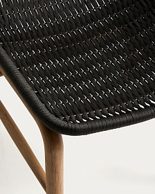 Уличный стул Alipa из массива акации и веревки темно-серого цвета