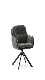 Lexa Вращающееся кресло из зеленого шенилла и стальными зелеными ножками