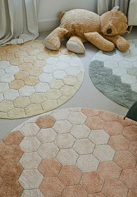 Ковер Медовые соты (розовый) d140