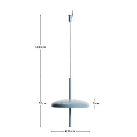 Портативный потолочный светильник Porte из синего алюминия Ø 16 см
