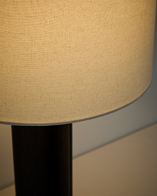 Настольная лампа Niani из каучукового дерева с темной отделкой Ø30 см