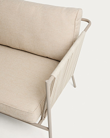 Двухместный уличный диван Zivia из веревки цвета экрю и стали таупе 178 см