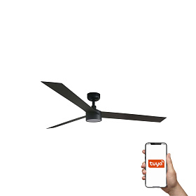 Потолочный вентилятор CRUISER XL Ш1600MM черный 3 PALAS 18W LED DIM TUYA
