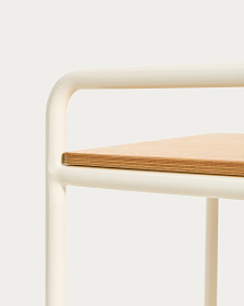 Tinn Письменный стол из ясеневого шпона с бежевой металлической конструкцией, 75 x 45,5