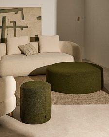 Пуф Kaeli со съемным чехлом из зеленого букле Ø 43 см