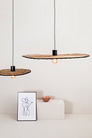 Подвесной светильник Costas черный/ротанг ø1000