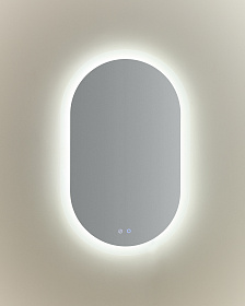 Овальное зеркало для ванной Mervi со LED подсветкой и защитой от запотевания 80 x 50 см