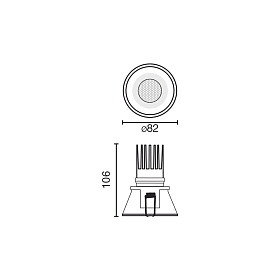 Встраиваемый светильник TULIPA DOWN SIM IP65 7W белый 15° 3000K CRI90 TRIAC