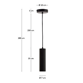 Подвесной светильник Andia из алюминия с черной отделкой