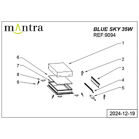 9094 Встраивамое светодиодное окно BLUE SKY