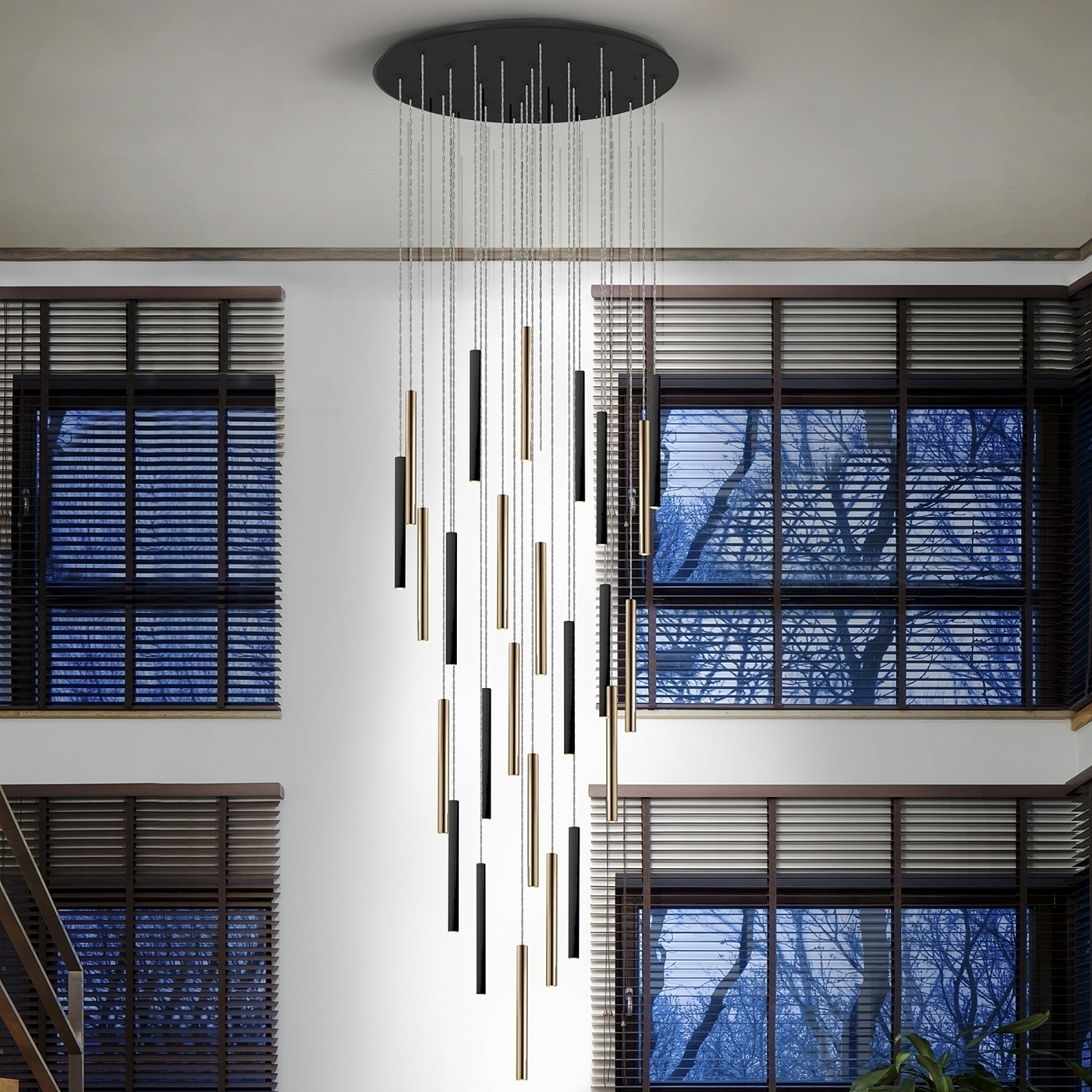 Подвесной светильник Varas 25L черно-золотой DIM