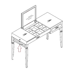 Туалетный столик MARBELLA шпон ореха W, матовый серо-бежевый лак