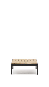 Журнальный столик Sorells из серого алюминия и тикового дерева 89 x 91 см