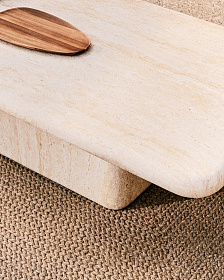 Журнальный столик Drasi из цемента с отделкой под травертин 140 x 70 см