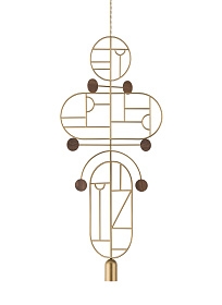 Подвесной светильник Wooden Dots WDS19 Gold/walnut