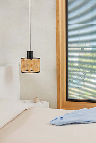 Подвесной светильник Mambo черный ротанг ø21