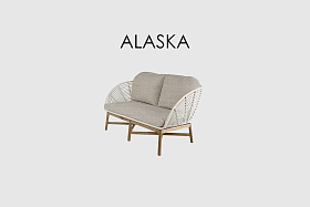 Диван двухместный Alaska WHITE WASH