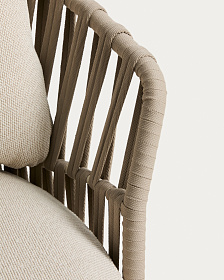 Уличное кресло Osani из алюминия цвета экрю и веревки цвета таупе