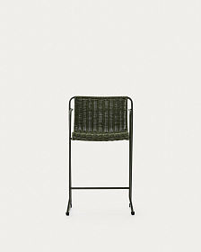 Полубарный стул Maurina из зелёной оцинкованной стали и зелёного шнура 64,5 см