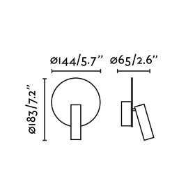 DUAS Бра с ридером черный USB C LED 3W 2700K