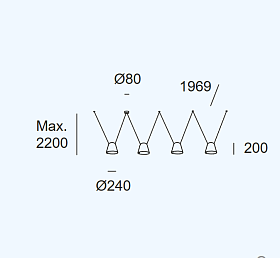 Подвес Attic 4 bodies Conic Shape 2200mm 00-8383-05-14