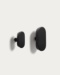 Набор из 2 вешалок Arely из бука с черным лаковым покрытием, 6,5 см/10 см