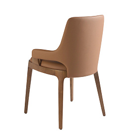 Стул 4136/CH20029 с обивкой из коричневой экокожи