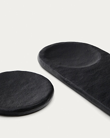 Набор из 2 черных алюминиевых подносов Mabic