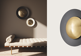 Бра Coss 40 cm черное + диффузор 25 cm латунь