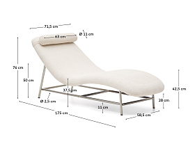 Кушетка Osla из бежевого шенилла с ножками из стали
