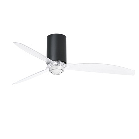 Потолочный вентилятор Mini Tube Fan LED мат. черный/прозрачный 128 см
