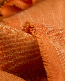 Плед Sareli из оранжевой смесовой шерсти 130 x 170 см