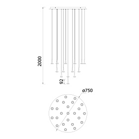 Люстра подвесная БЕЗ плафонов (24) ANDROMEDA 8937