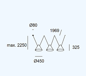 Подвес Super Attic 3 bodies Conic Shape 2250mm Side 00-8377-05-05