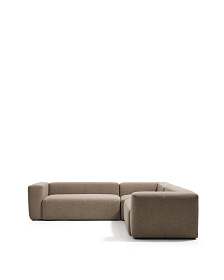 Угловой диван Blok из коричневой синели, 4 места, 290 x 290 см